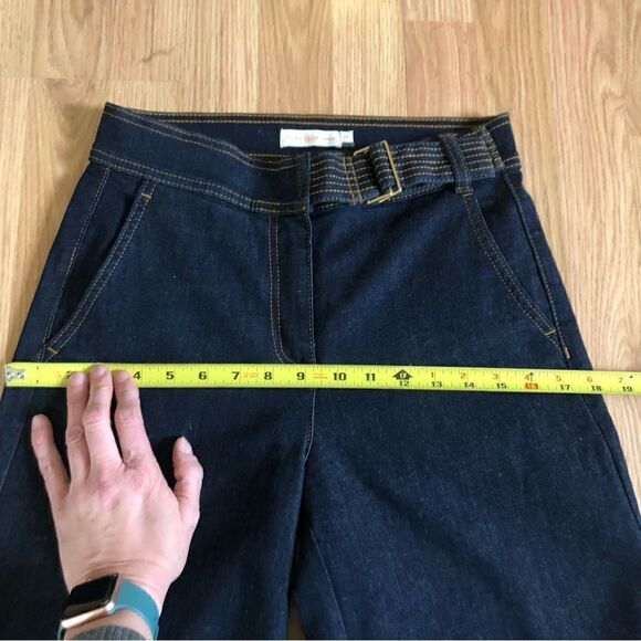 Tory Burch Denim Culottes High Rise Dark Wash Cropped Jeans Women’s SIZE 25 - Picture 9 of 10